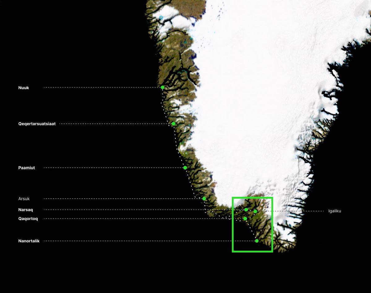 37 Stunden in Südgrönland map