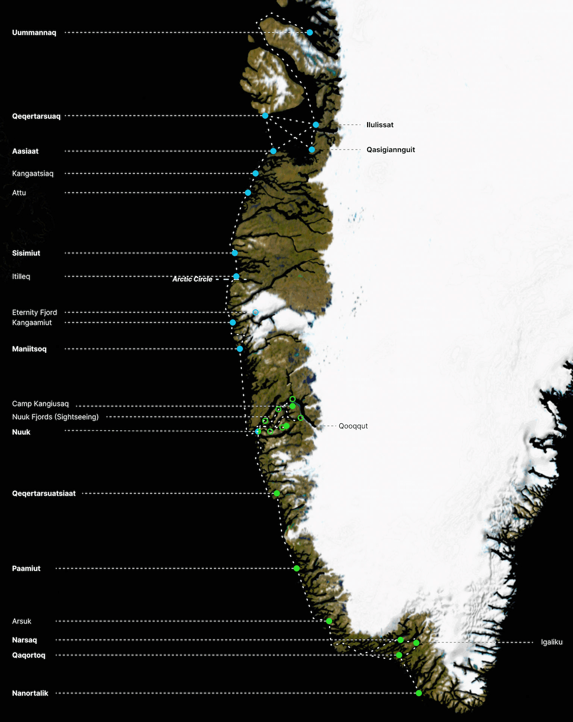 Die Grönlandreise map
