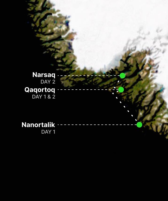 2-tägige Minikreuzfahrt von Qaqortoq über Nanortalik map